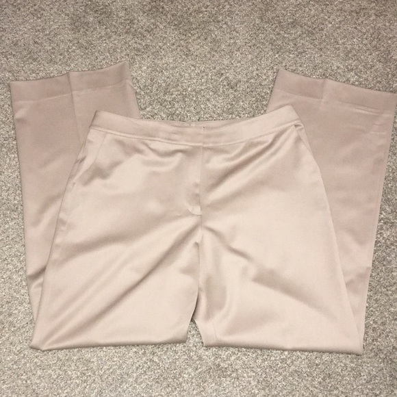 St. John Beige Satin Dress Pants w/ Pockets EUC - Picture 2 of 5